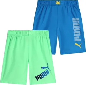 PUMA Boys Swim Trunks - 2 Pack Quick Dry Beach Bathing Suit Shorts for Boys with Breathable Mesh Lining (Sizes: S-XL)