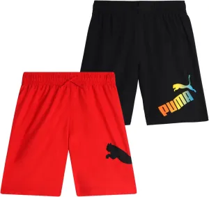 PUMA Boys Swim Trunks - 2 Pack Quick Dry Beach Bathing Suit Shorts for Boys with Breathable Mesh Lining (Sizes: S-XL)