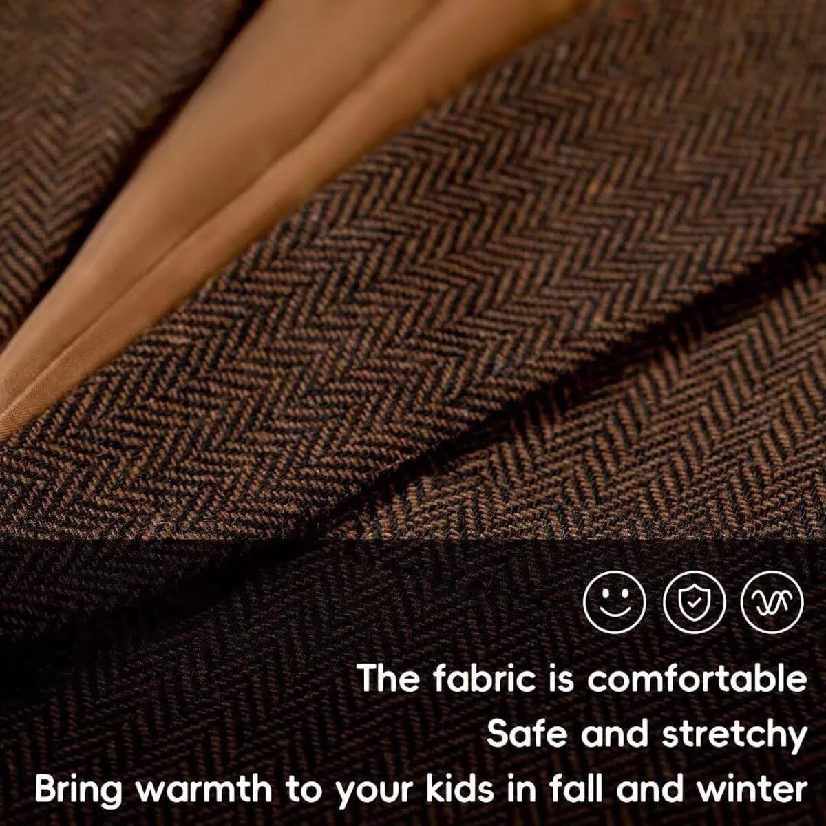 Retro 3 Pieces Slim Fit Boy Suit Tweed Herringbone Formal Stylish Vest Tuxedo Pants Wedding Homecoming Dress Wear Set