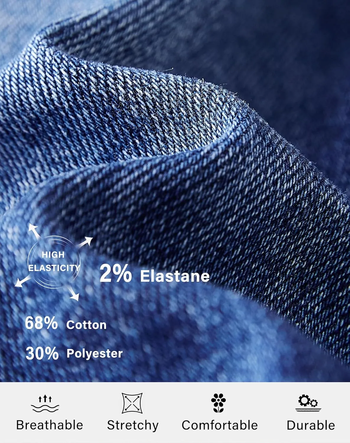 roswear Women's Pull on Drawstring Capri Jeans High Waisted Stretchy Elastic Waist Denim Pants