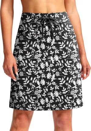 SANTINY Women's 20'' Knee Length Skorts Skirts 6 Pockets High Waisted Drawstring Long Athletic Tennis Golf Skirt Women