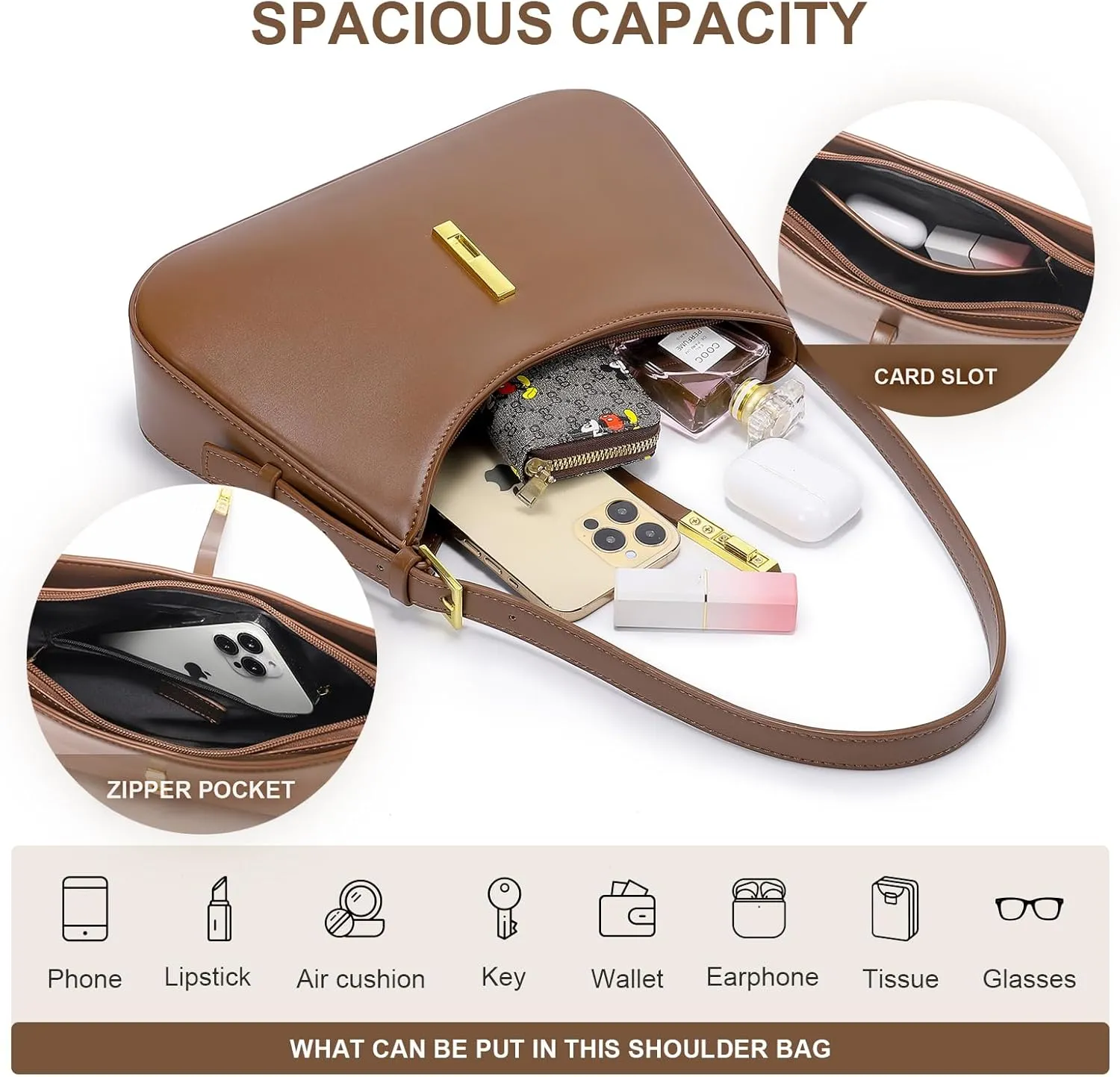 Shoulder Bag for Women Trendy Purse 2025 Medium Crescent Bag Y2K Purse