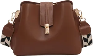 Shoulder Bag Vintage Simple Small PU Leather Bucket Crossbody Bag for Women - Stylish Designer Shoulder Handbag Tote