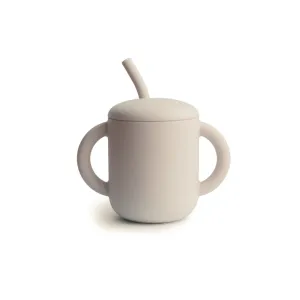 Silicone Training Cup   Straw - Shifting Sand by Mushie & Co