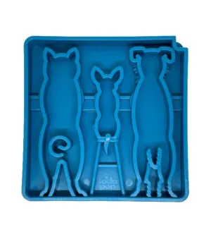 SodaPup Enrichment Feeding Tray For Dogs (Square / Blue Waiting Dogs)