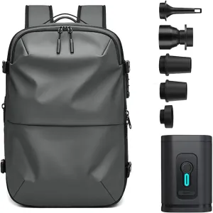 Space Vac Pro Backpack, Spacevac Pro 40L Vacuum Compression Travel Backpack with Pump for Airplane Carry on Size (Gray, Prestige)