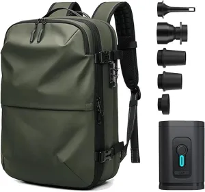Space Vac Pro Backpack, Spacevac Pro 40L Vacuum Compression Travel Backpack with Pump for Airplane Carry on Size (Green, Prestige)