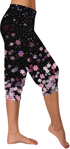 Sparkly Capris for Women High Rise Sequin Sports Athletic Pants Trending Party Cropped Trouser Cute Capri