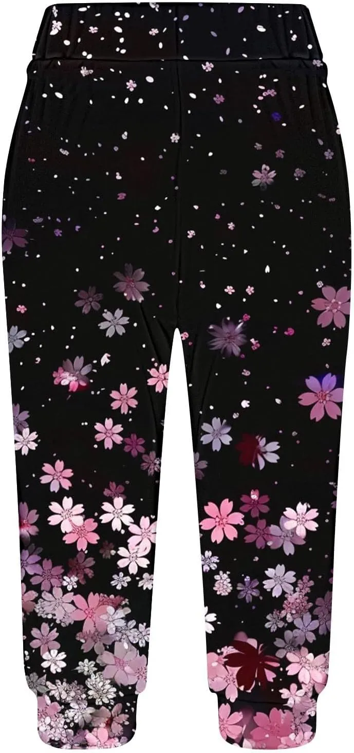Sparkly Capris for Women High Rise Sequin Sports Athletic Pants Trending Party Cropped Trouser Cute Capri