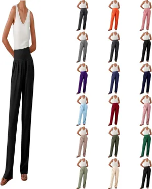 Summer Pants for Women 2025 Vacation Dress Pants Business Casual High Waist Stretchy Trousers Office Slacks Bottoms