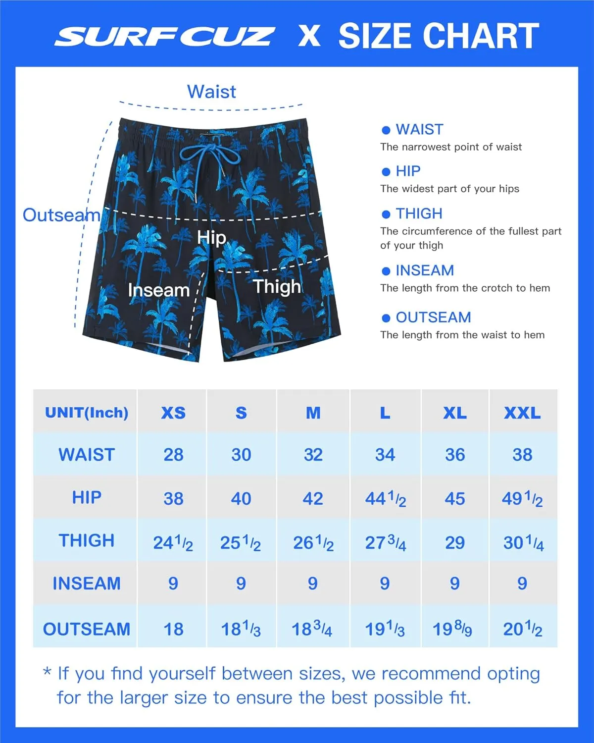 SURF CUZ 9" Mens Swim Trunks with Compression Liner Bathing Suits 2 in 1 Stretch Zipper Pockets Quick Dry