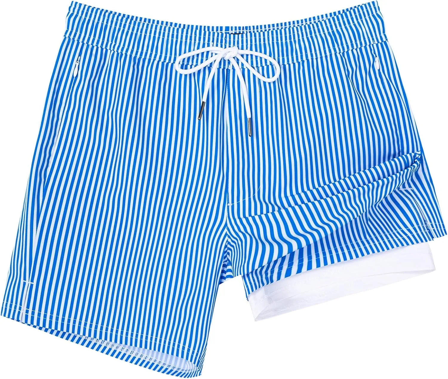 SURF CUZ Mens Swim Trunks with Compression Liner Swimming Trunks 5 Inch Bathing Suit Quick Dry Swim Shorts