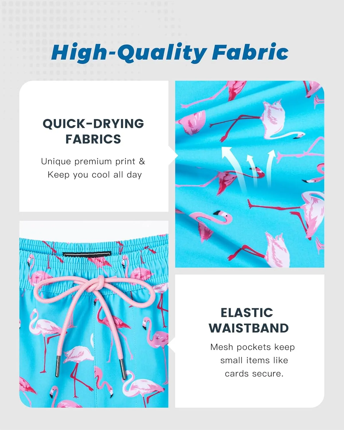 SURF CUZ Mens Swim Trunks with Compression Liner Swimming Trunks 5 Inch Bathing Suit Quick Dry Swim Shorts