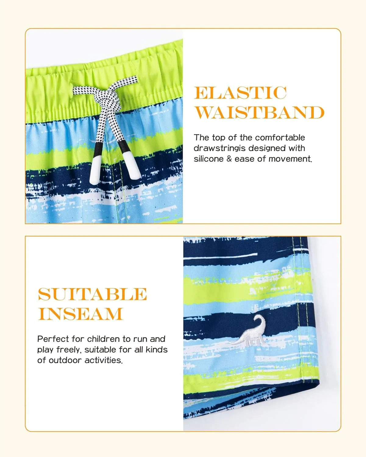 SURF CUZ Surfcuz Little Boys Swim Trunks UPF 50  Toddler Beach Shorts Swimsuit Kids Quick Dry Swimwear