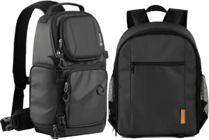 TARION Camera Backpack Bag Small   Waterproof Camera Sling Bag Backpack: DSLR Camera Bag with Waterproof Rain Cover Laptop Compartment   DSLR Sling Camera Bag for Photographers TR-S