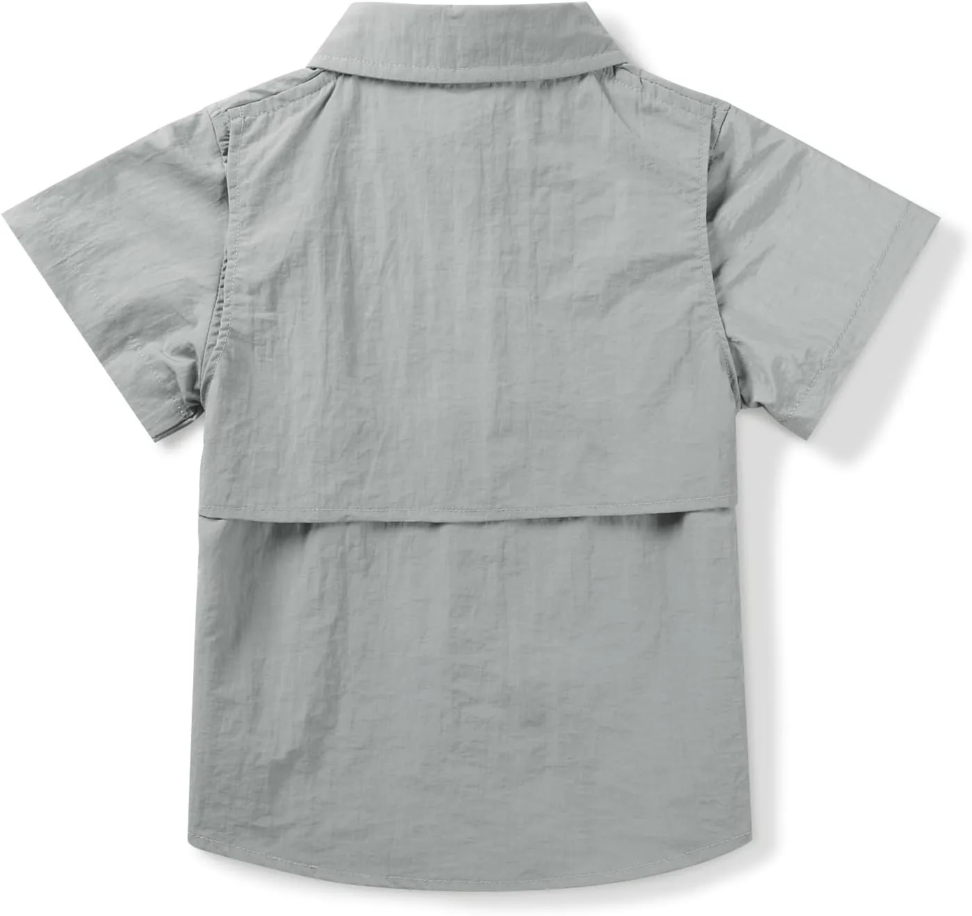 Toddler&Boys Shorts Sleeve Button Down Casual Shirts Quick Dry Solid Summer Outdoor Beach Tops