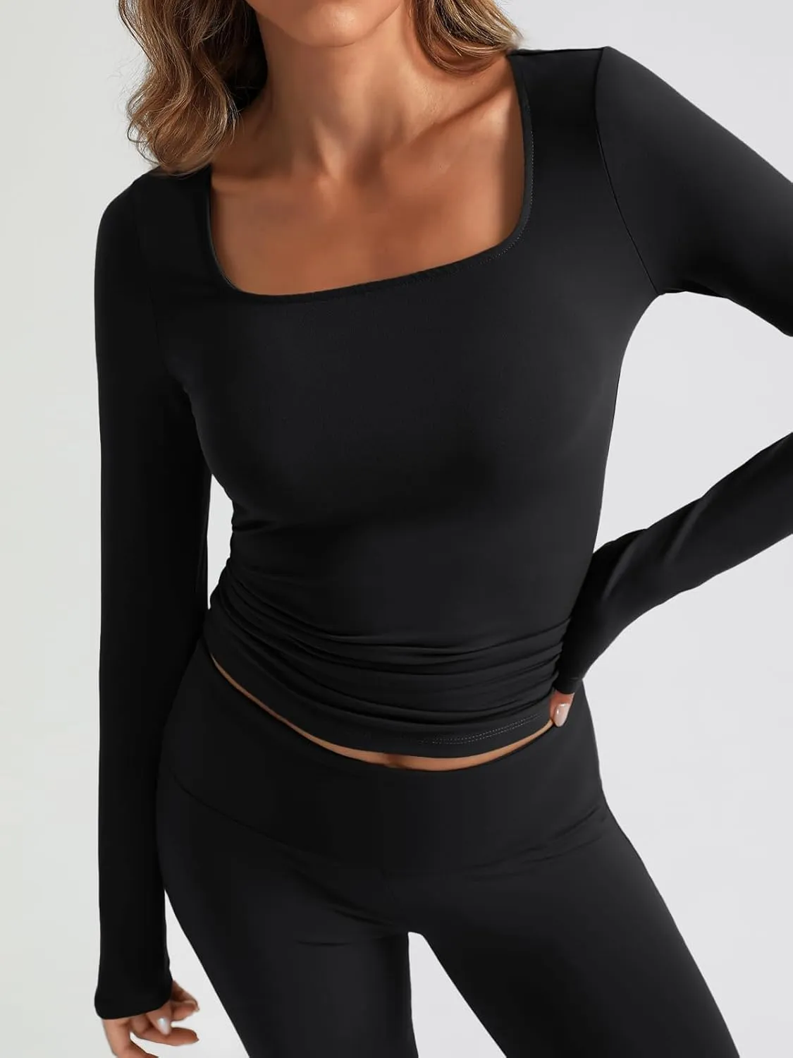 Trendy Queen Womens Two Piece Lounge Sets 2 Piece Fall Outfits Long Sleeve Square Neck Tops Flare Pants Tracksuits Clothes