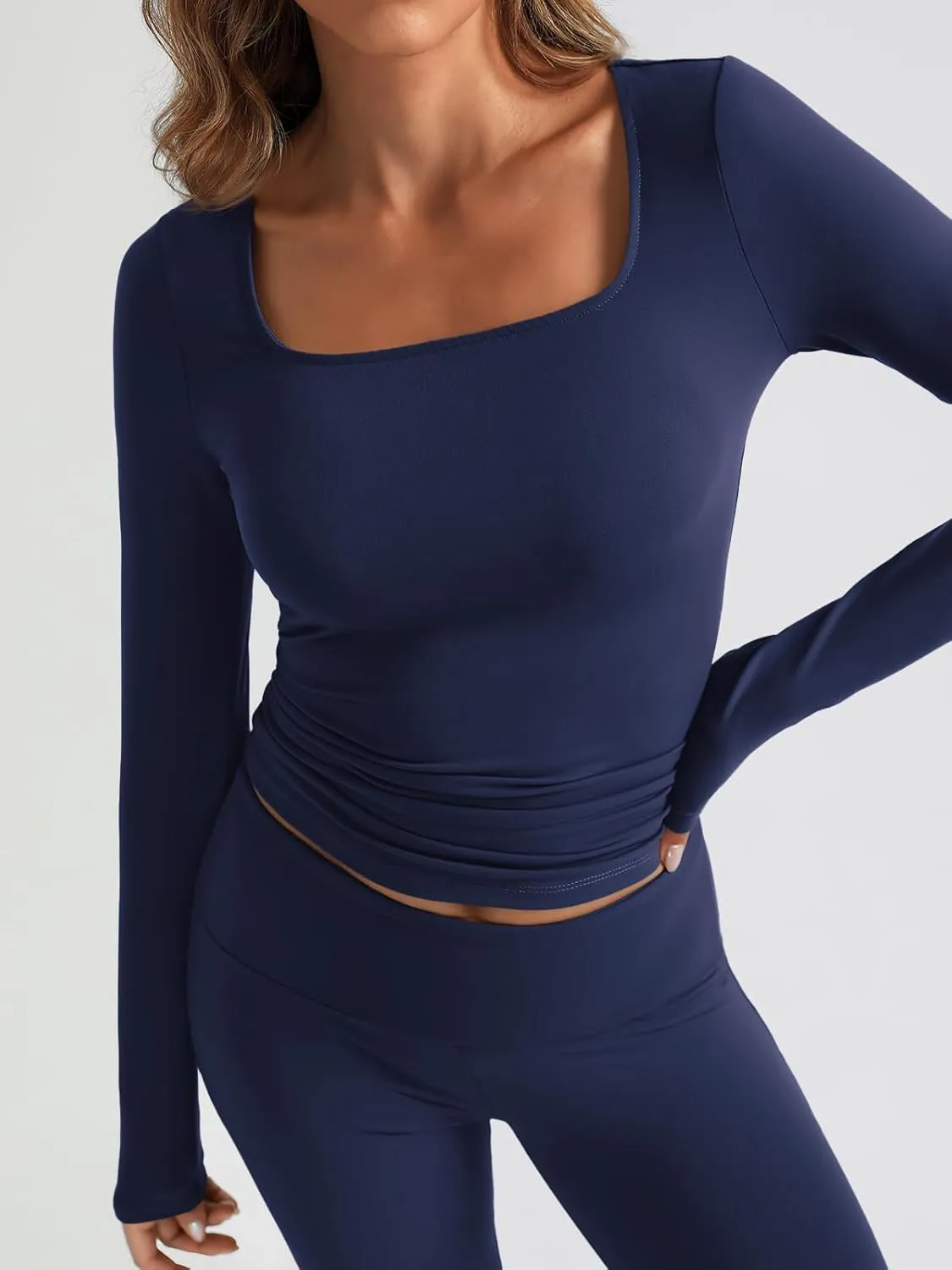 Trendy Queen Womens Two Piece Lounge Sets 2 Piece Fall Outfits Long Sleeve Square Neck Tops Flare Pants Tracksuits Clothes