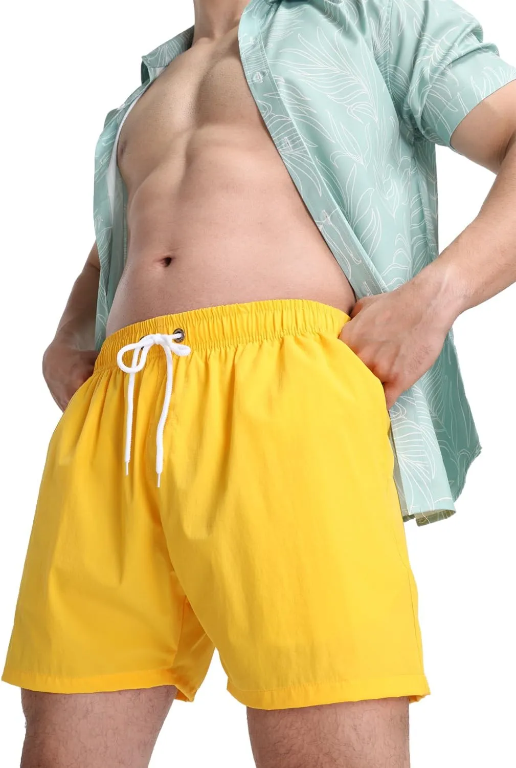 TUVEKE Men's Swim Trunks Quick Dry Bathing Suit for Men 5 Inch Inseam with Mesh Liner Mens Swimming Shorts Beach Shorts S-XXL