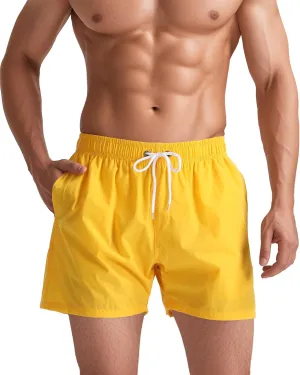 TUVEKE Men's Swim Trunks Quick Dry Bathing Suit for Men 5 Inch Inseam with Mesh Liner Mens Swimming Shorts Beach Shorts S-XXL