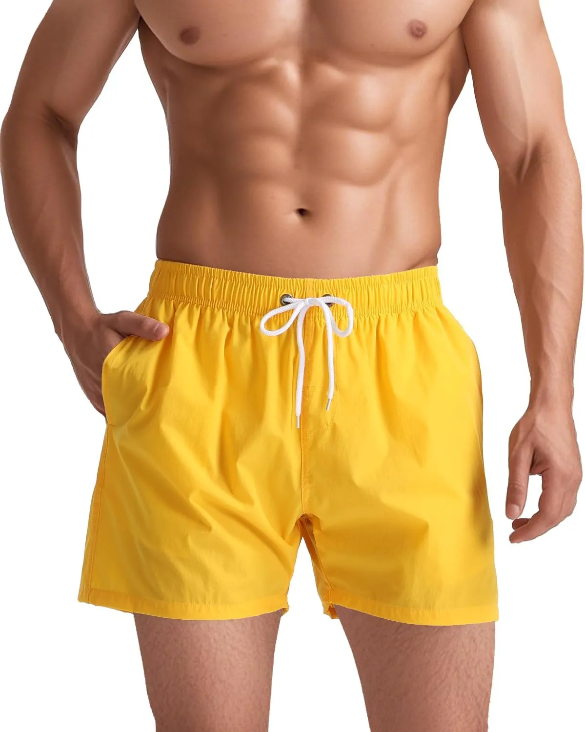 TUVEKE Men's Swim Trunks Quick Dry Bathing Suit for Men 5 Inch Inseam with Mesh Liner Mens Swimming Shorts Beach Shorts S-XXL