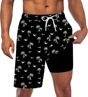 UNICOMIDEA Men Swim Trunks with Compression Liner 9 Inch Long Board Shorts