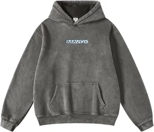 UNISEX Pullover Oversized Acid Wash Hoodie Heavyweight Athletic Vintage Sweatshirt Streetwear with Towel embroidery