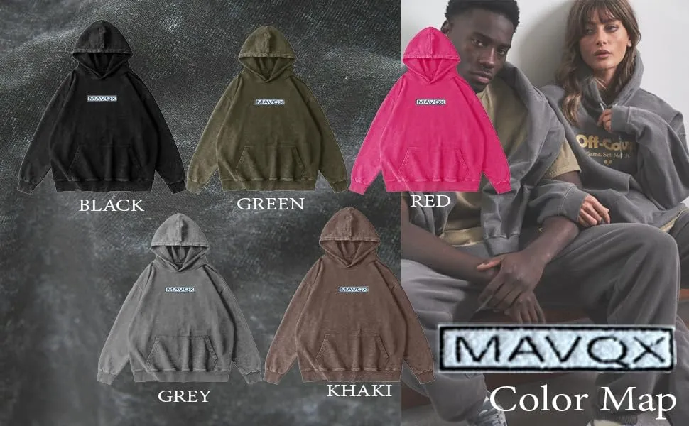 UNISEX Pullover Oversized Acid Wash Hoodie Heavyweight Athletic Vintage Sweatshirt Streetwear with Towel embroidery