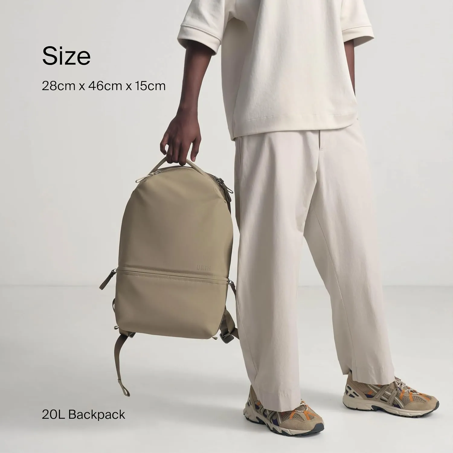 Urth Arkose 20L Backpack  15 Laptop Bag, Weatherproof   Recycled (Beige)