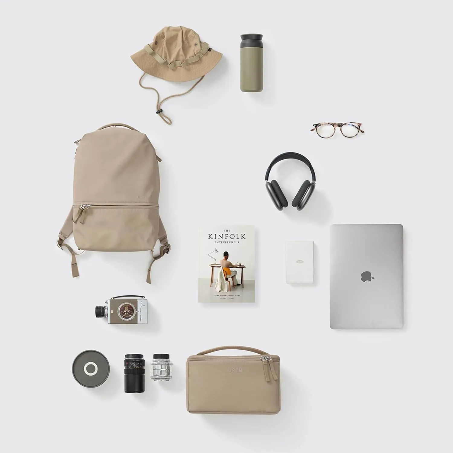 Urth Arkose 20L Modular Backpack   3.7L Camera Insert - Water Resistant, Anti-Theft, Recycled Bag for DSLR/SLR/Mirrorless, 13-16 Inch Laptop in Beige