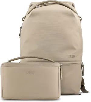 Urth Arkose 20L Modular Backpack   3.7L Camera Insert - Water Resistant, Anti-Theft, Recycled Bag for DSLR/SLR/Mirrorless, 13-16 Inch Laptop in Beige