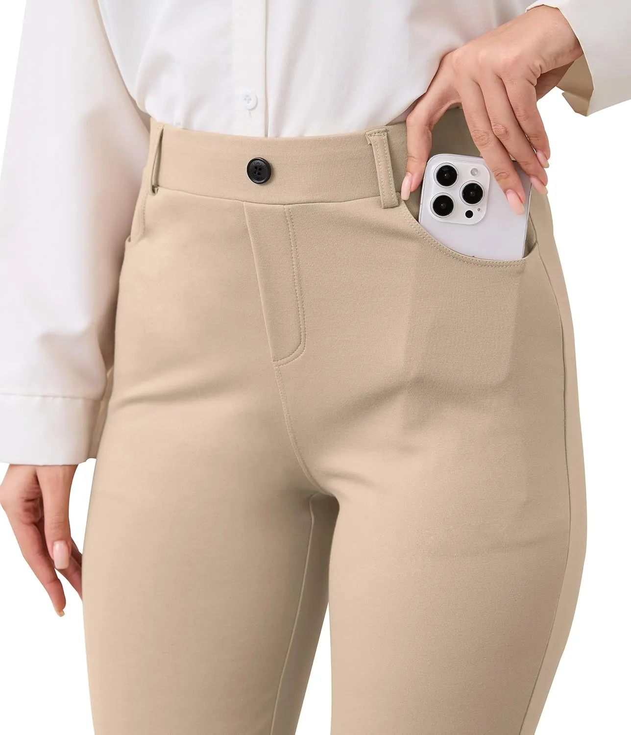 VIMPEP 2024 Fall Womens Classic Yoga Dress Pants High Rise Straight Soft Feeling Pull On Work Yoga Pants for Casual 2202