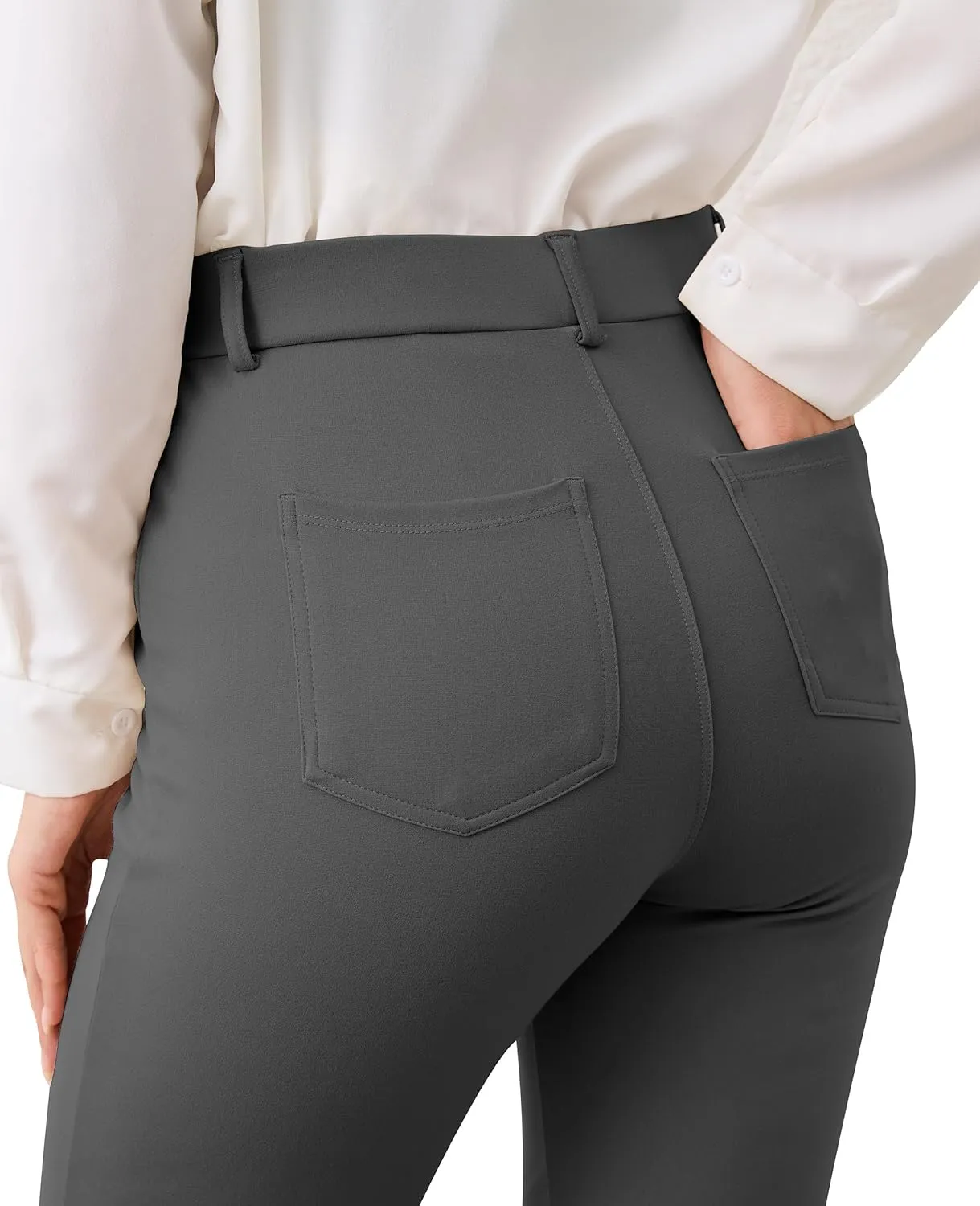 VIMPEP 2024 Fall Womens Classic Yoga Dress Pants High Rise Straight Soft Feeling Pull On Work Yoga Pants for Casual 2202