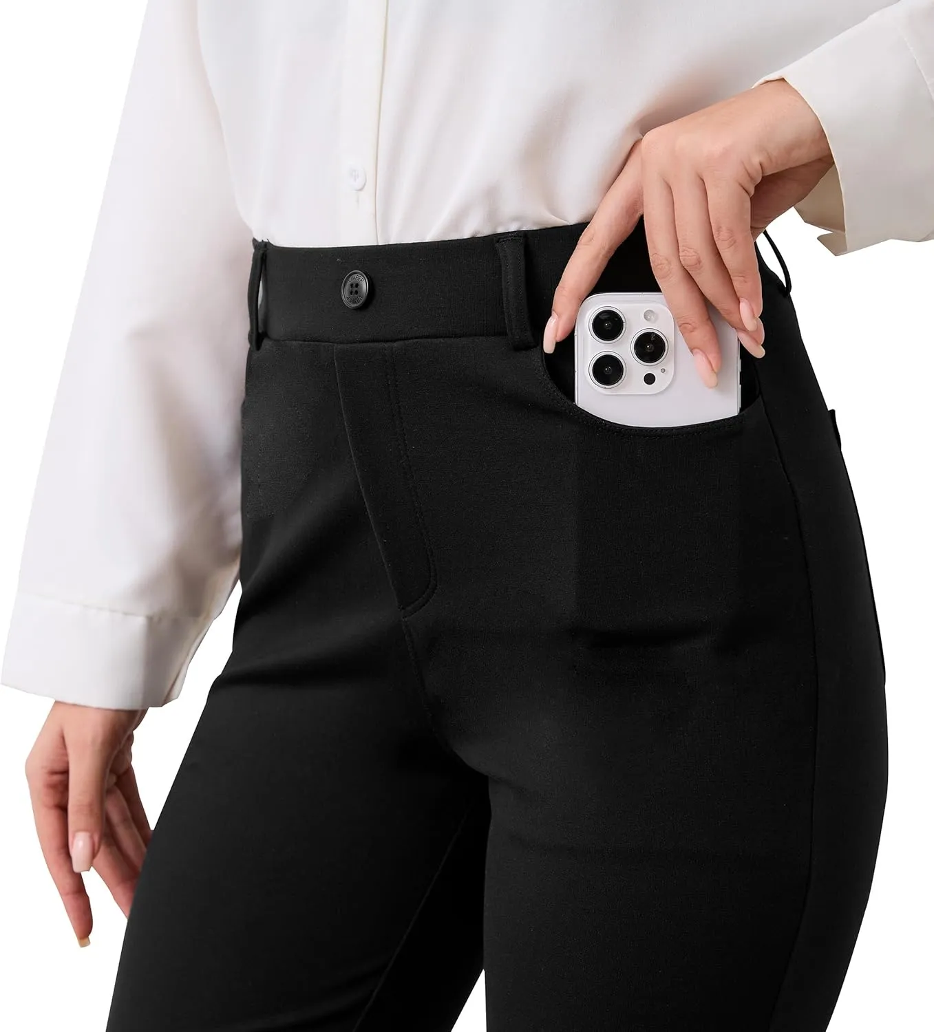 VIMPEP 2024 Fall Womens Classic Yoga Dress Pants High Rise Straight Soft Feeling Pull On Work Yoga Pants for Casual 2202