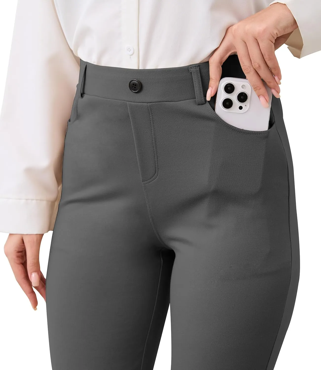 VIMPEP 2024 Fall Womens Classic Yoga Dress Pants High Rise Straight Soft Feeling Pull On Work Yoga Pants for Casual 2202
