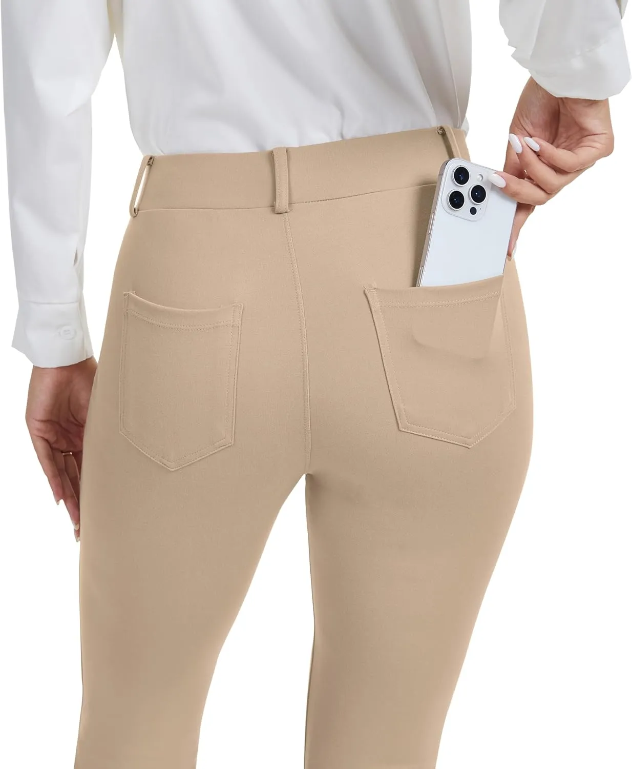 VIMPEP 2024 Fall Womens Classic Yoga Dress Pants High Rise Straight Soft Feeling Pull On Work Yoga Pants for Casual 2202