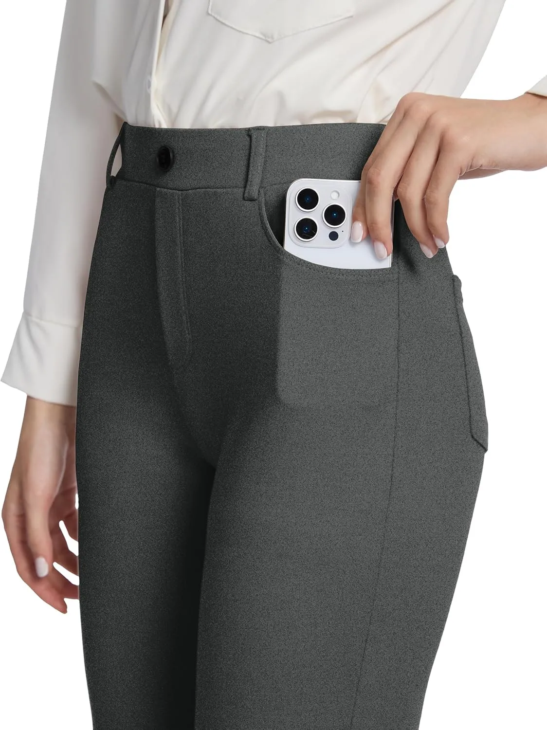 VIMPEP 2024 Fall Womens Classic Yoga Dress Pants High Rise Straight Soft Feeling Pull On Work Yoga Pants for Casual 2202