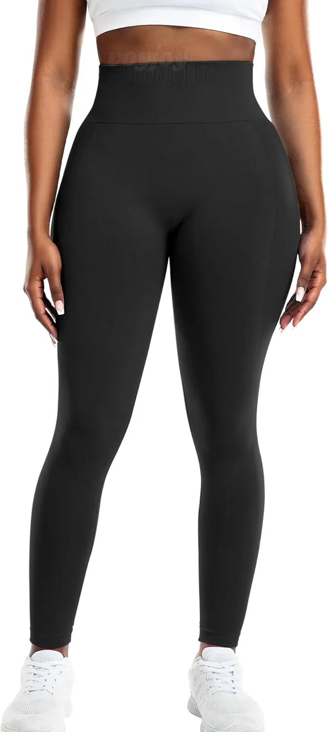 VOYJOY Athletic Workout Scrunch Leggings for Women High Waist Seamless Gym Pants Tummy Control Amplify Tights