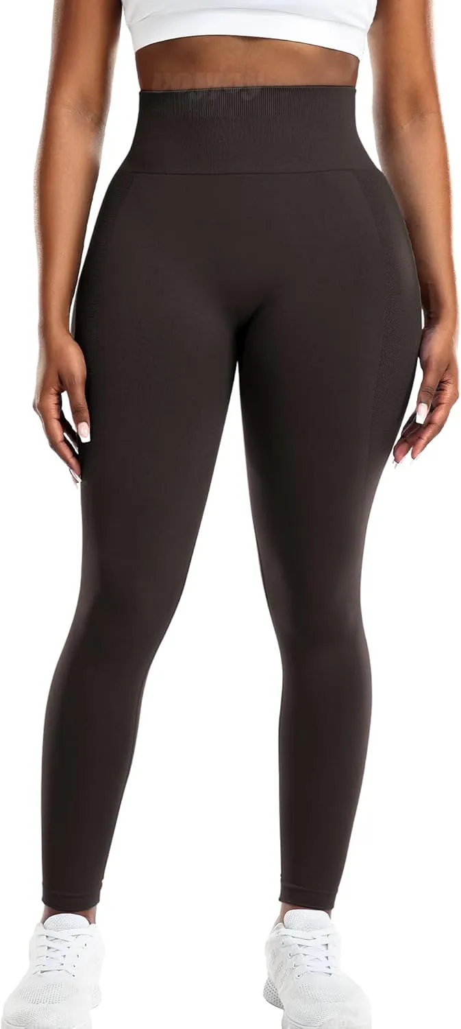 VOYJOY Athletic Workout Scrunch Leggings for Women High Waist Seamless Gym Pants Tummy Control Amplify Tights
