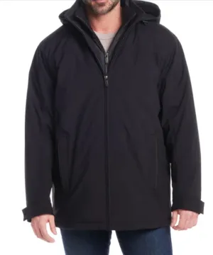 Weatherproof Mens Ultra Tech Removable Fleece Lined Hood Jacket (XX-LARGE, BLACK)