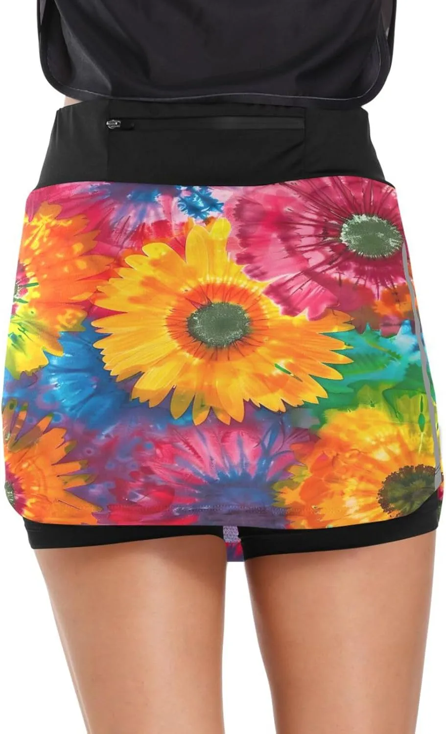 Wildflowers Botanical Ladies Skorts with Pockets High Waisted Womens Tennis Shorts, Mini Skirt