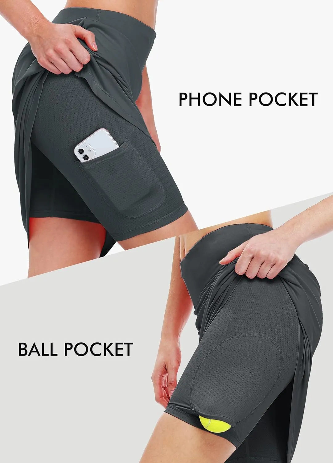 Willit Women's 20" Knee Length Skorts Skirts Golf Tennis Skirts Modest Athletic Casual Skorts with Pockets UV Protection