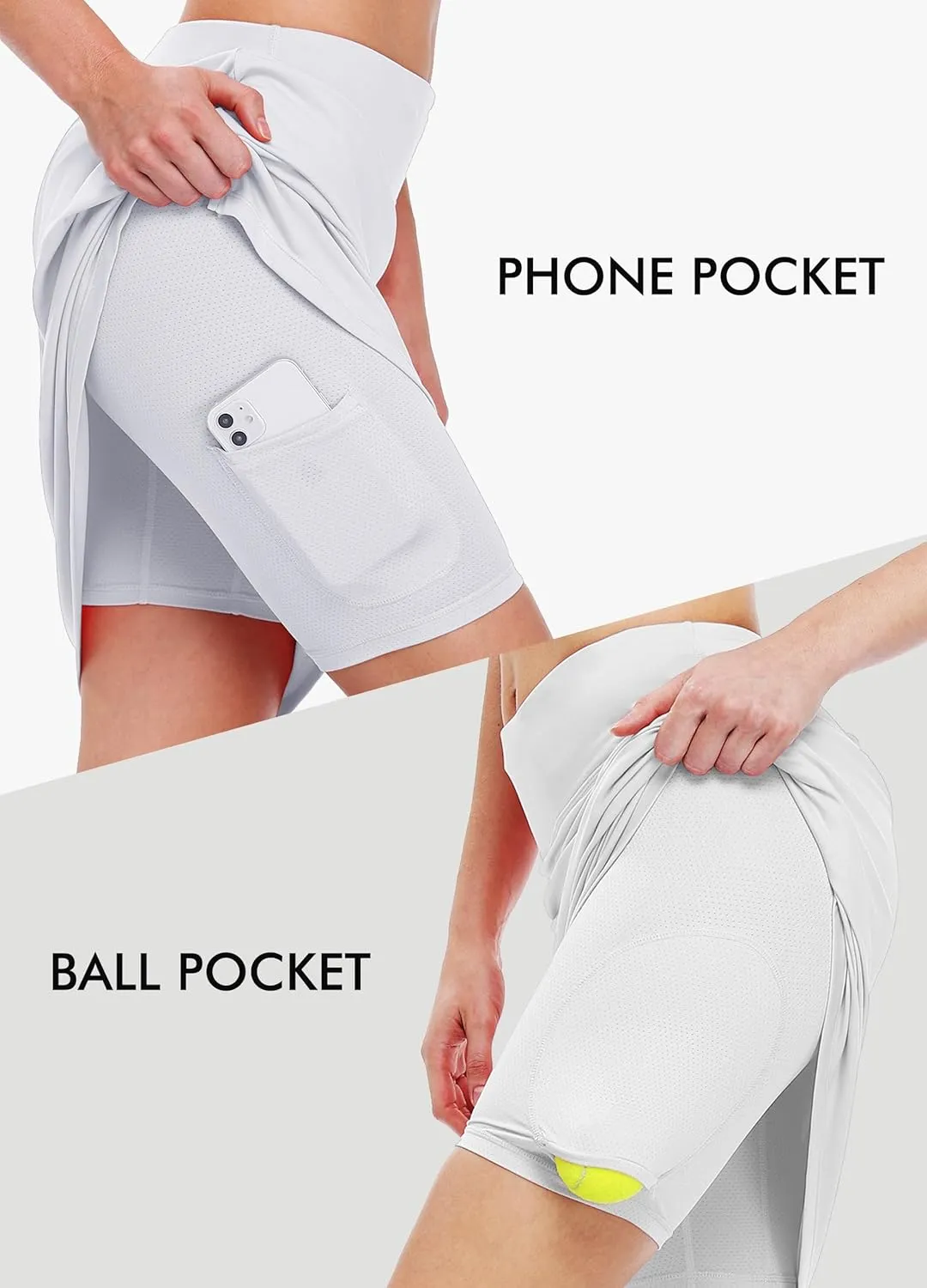 Willit Women's 20" Knee Length Skorts Skirts Golf Tennis Skirts Modest Athletic Casual Skorts with Pockets UV Protection