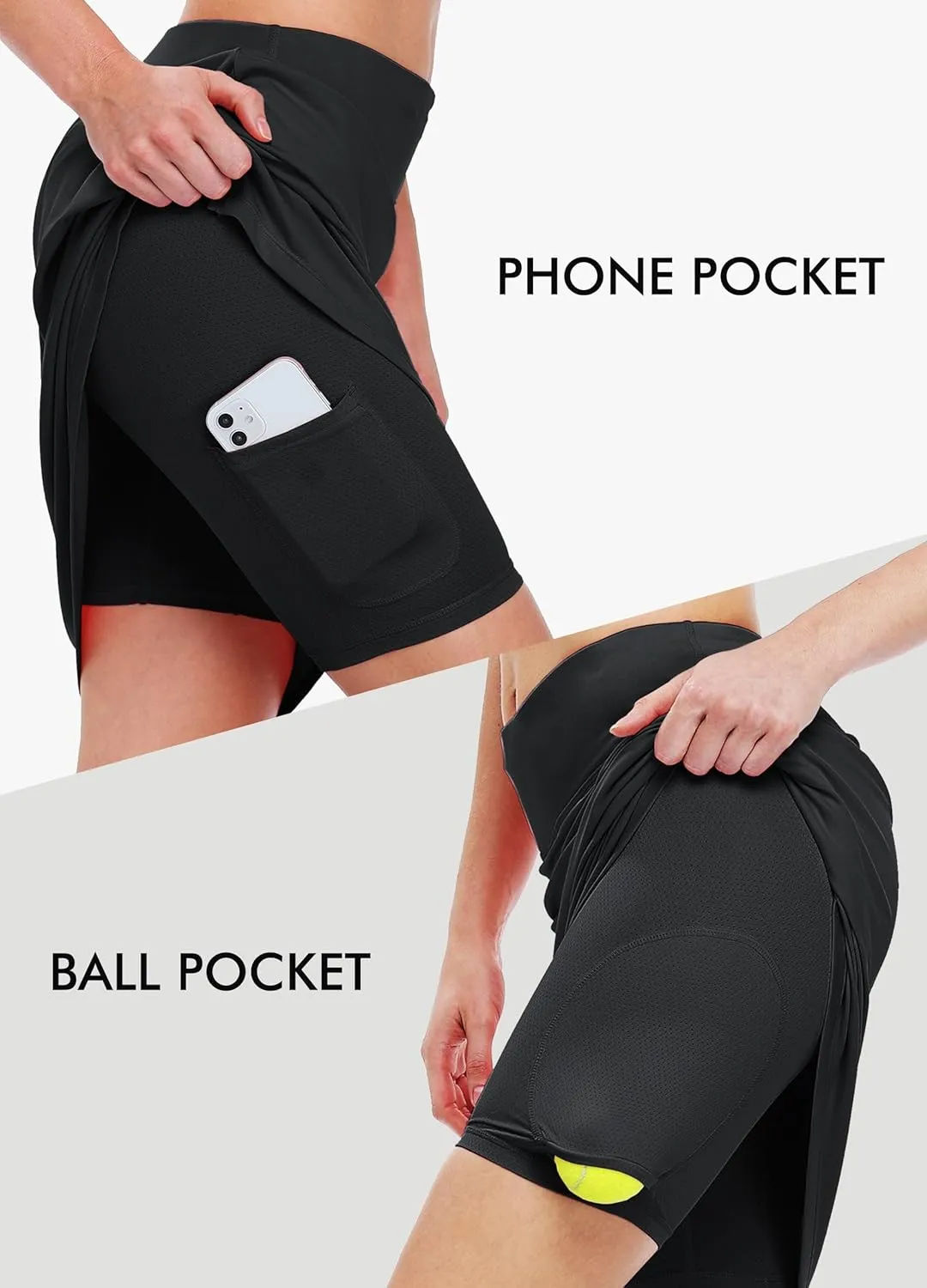 Willit Women's 20" Knee Length Skorts Skirts Golf Tennis Skirts Modest Athletic Casual Skorts with Pockets UV Protection