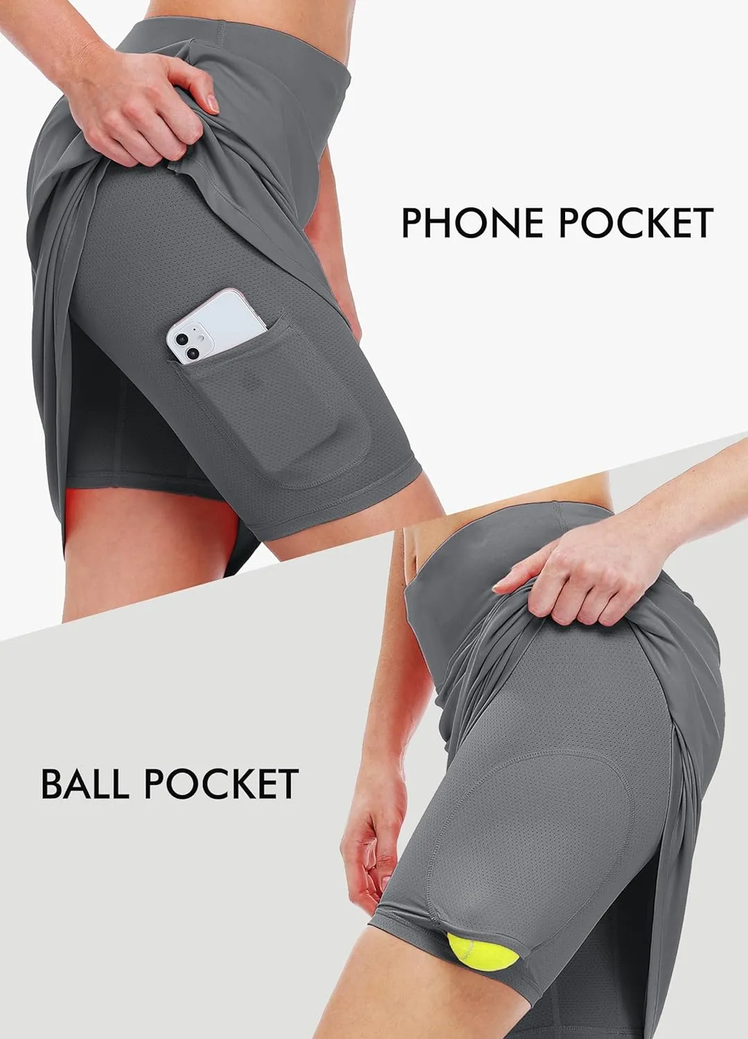 Willit Women's 20" Knee Length Skorts Skirts Golf Tennis Skirts Modest Athletic Casual Skorts with Pockets UV Protection