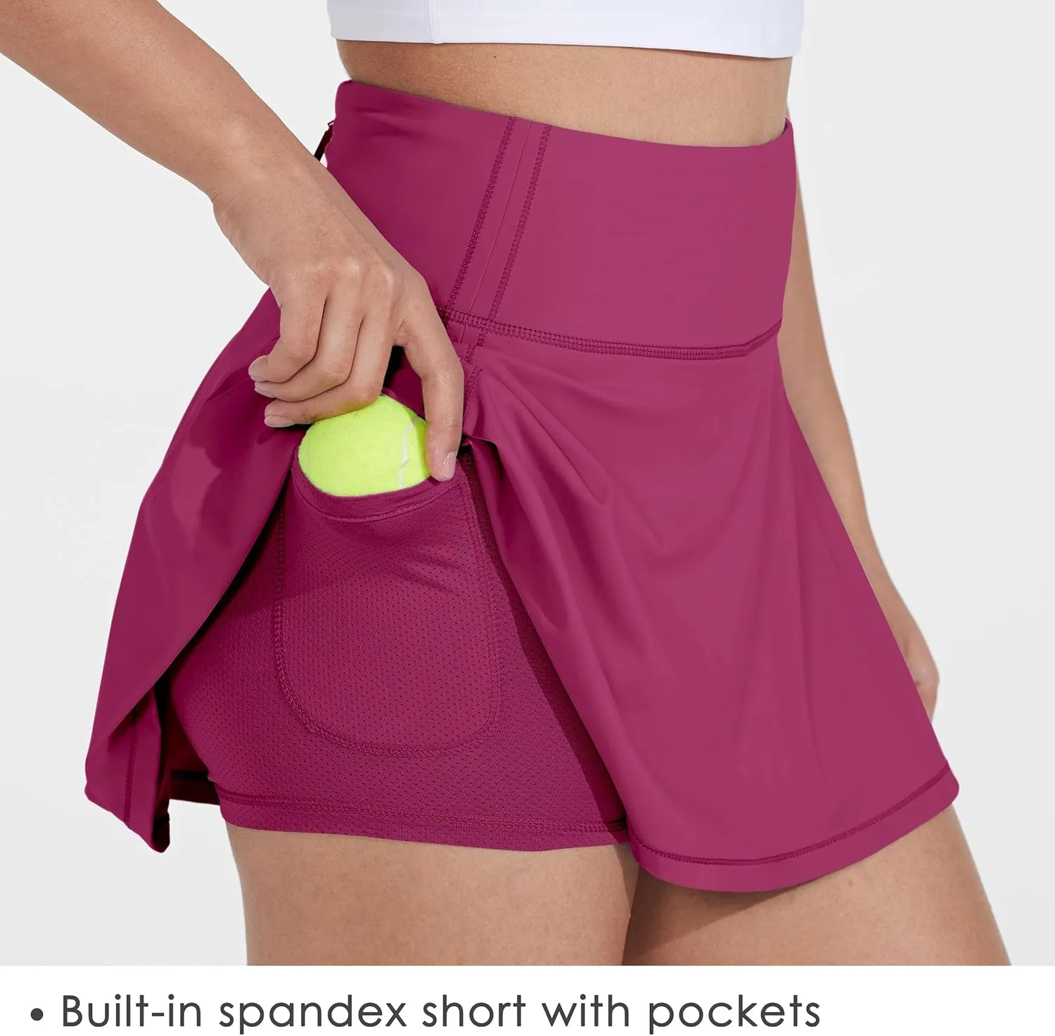 Willit Women's Tennis Skirts High Waisted Athletic Running Skorts Skirts with Shorts Pockets 13"
