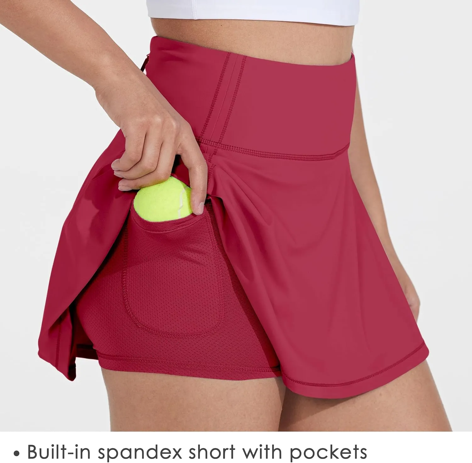 Willit Women's Tennis Skirts High Waisted Athletic Running Skorts Skirts with Shorts Pockets 13"