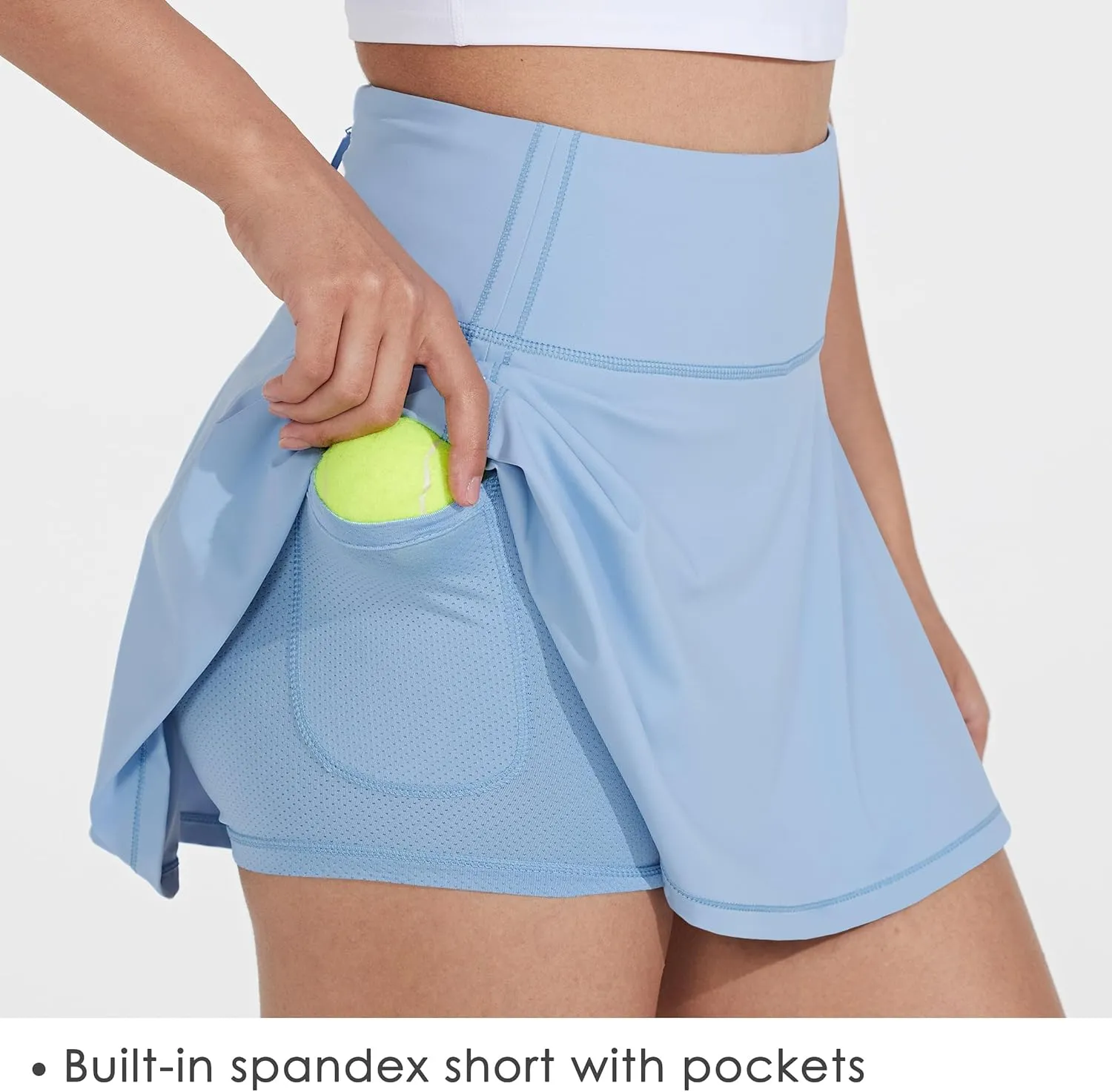 Willit Women's Tennis Skirts High Waisted Athletic Running Skorts Skirts with Shorts Pockets 13"