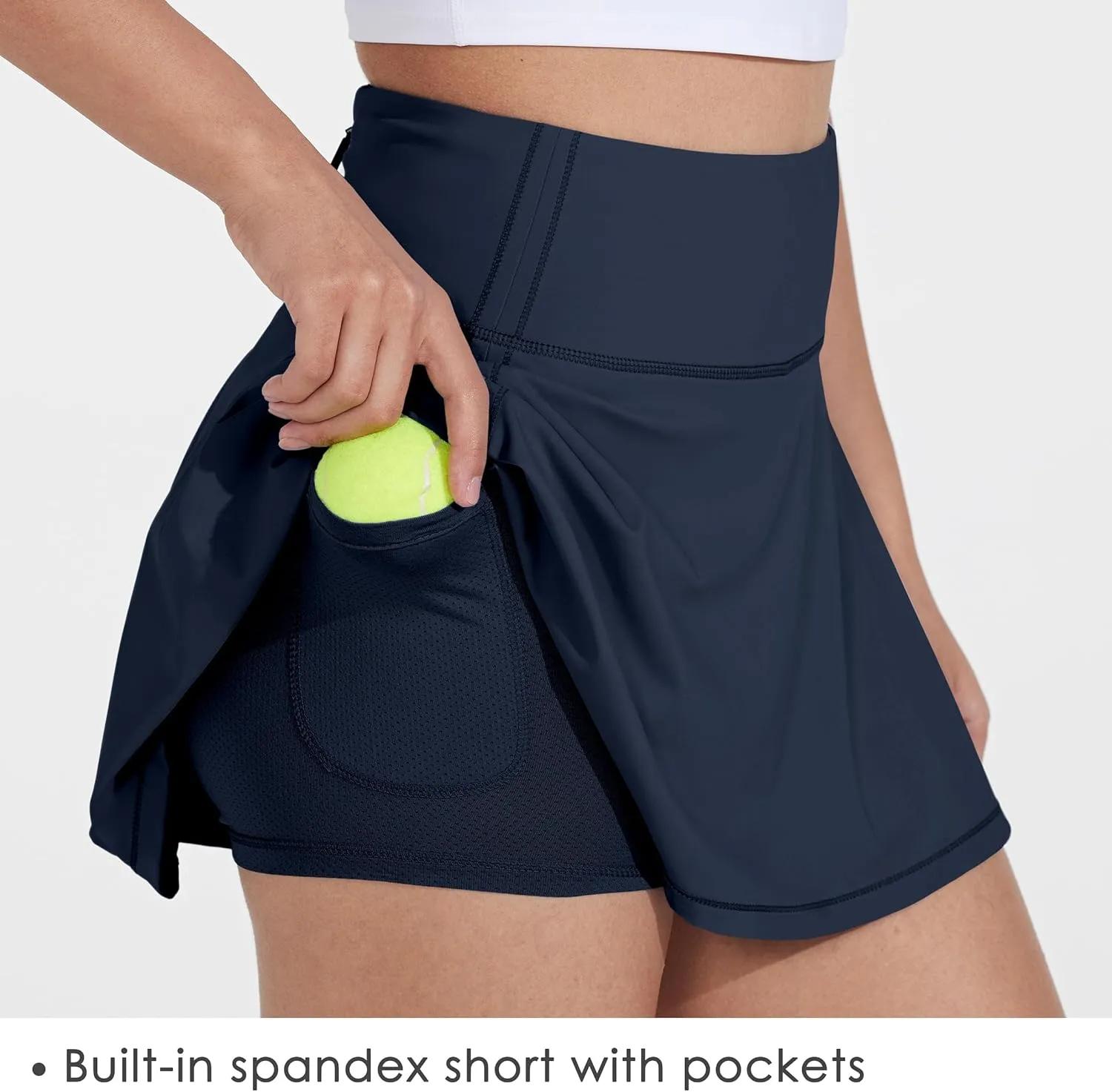 Willit Women's Tennis Skirts High Waisted Athletic Running Skorts Skirts with Shorts Pockets 13"