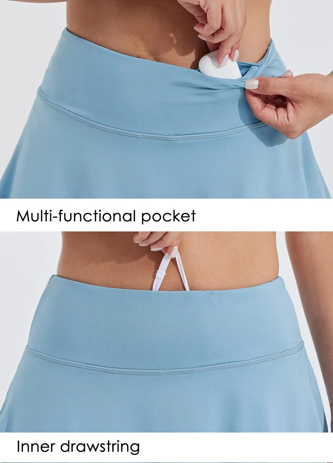 Willit Women's Tennis Skirts Skorts Pleated Athletic Ruffle Mini Running Skirts with Shorts